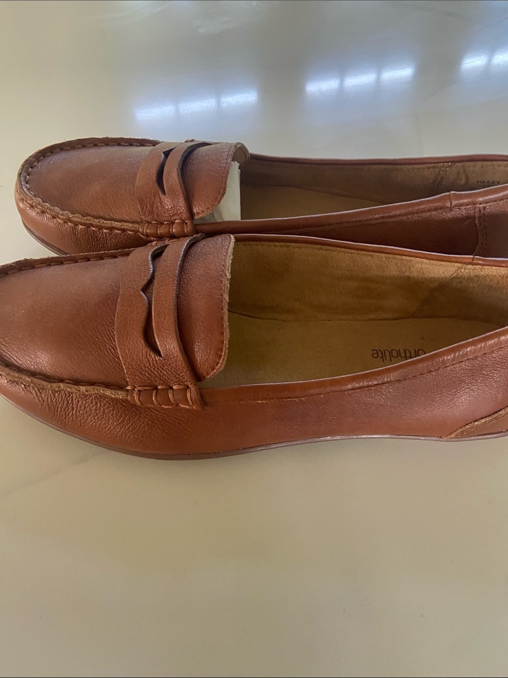 Hotter Tan Leather Penny Loafers for Women - Picture 5 of 16